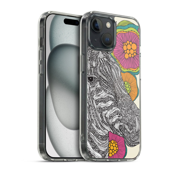 Valentina Animals And Floral Zebra Soft Gel Case for Apple iPhone 15 & MagSafe