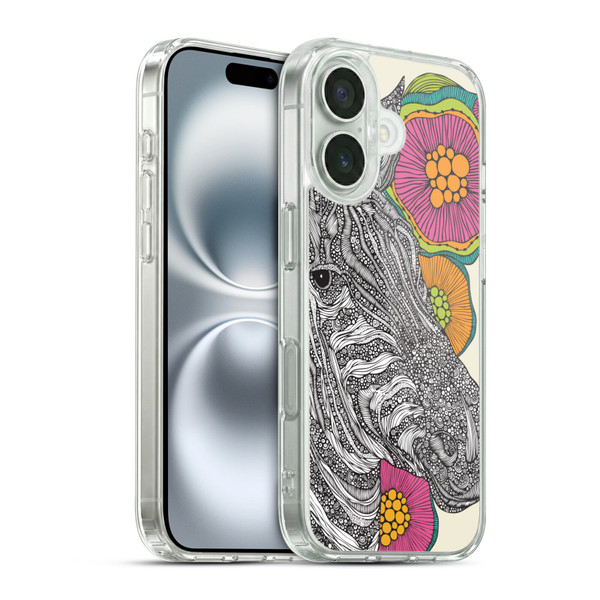 Valentina Animals And Floral Zebra Soft Gel Case for Apple iPhone 16 & MagSafe