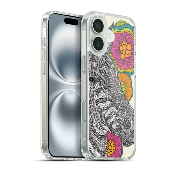Valentina Animals And Floral Zebra Soft Gel Case for Apple iPhone 16 Plus & MagSafe