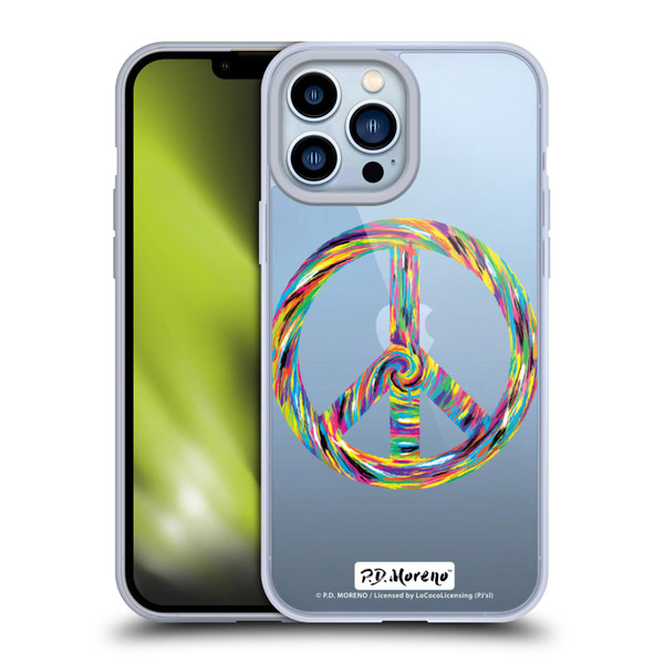 P.D. Moreno Assorted Design Peace Sign Soft Gel Case for Apple iPhone 13 Pro Max & MagSafe