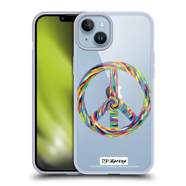 P.D. Moreno Assorted Design Peace Sign Soft Gel Case for Apple iPhone 14 Plus & MagSafe