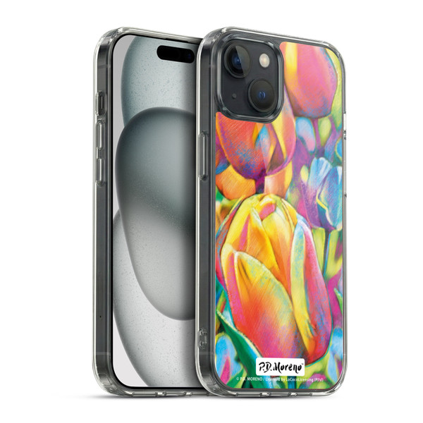 P.D. Moreno Assorted Design Tulips Soft Gel Case for Apple iPhone 15 Plus & MagSafe