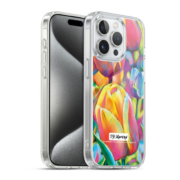 P.D. Moreno Assorted Design Tulips Soft Gel Case for Apple iPhone 15 Pro & MagSafe