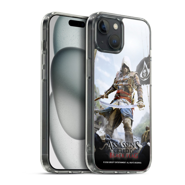 Assassin's Creed Black Flag Key Art Edward Sword Soft Gel Case for Apple iPhone 15 Plus & MagSafe