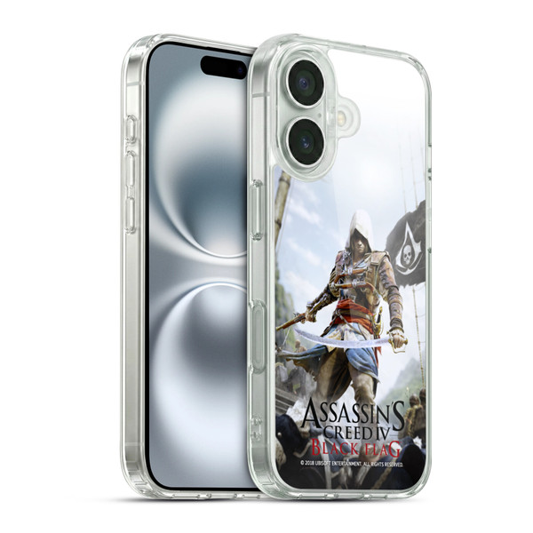 Assassin's Creed Black Flag Key Art Edward Sword Soft Gel Case for Apple iPhone 16 & MagSafe