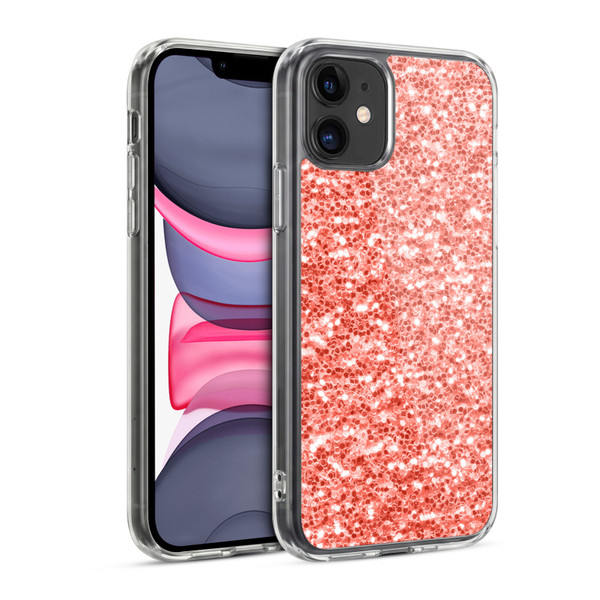 PLdesign Sparkly Coral Coral Sparkle Soft Gel Case for Apple iPhone 11