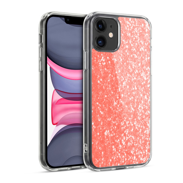 PLdesign Sparkly Coral Light Coral Orange Soft Gel Case for Apple iPhone 11