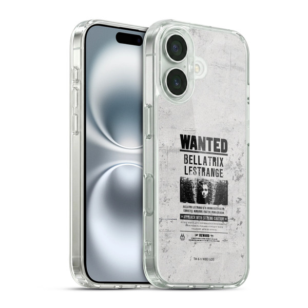 Harry Potter Deathly Hallows XV Wanted Bellatrix Lestrange Soft Gel Case for Apple iPhone 16 & MagSafe