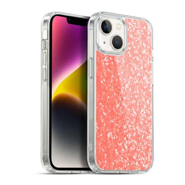 PLdesign Sparkly Coral Light Coral Orange Soft Gel Case for Apple iPhone 14