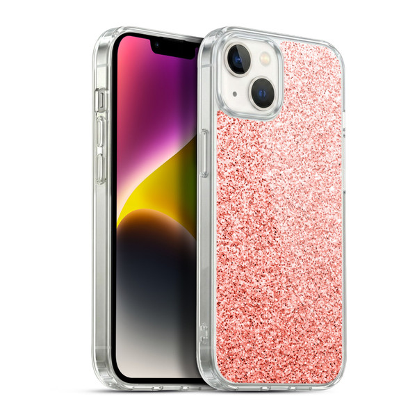 PLdesign Sparkly Coral Light Pink Soft Gel Case for Apple iPhone 14 Plus & MagSafe