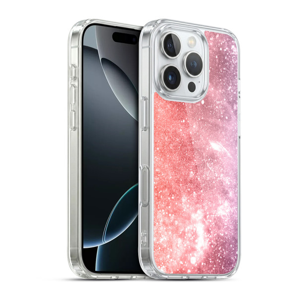 PLdesign Sparkly Coral Coral Abstract Galaxy Soft Gel Case for Apple iPhone 16 Pro & MagSafe