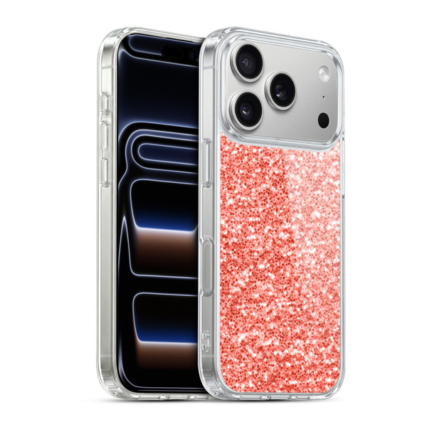 PLdesign Sparkly Coral Coral Sparkle Soft Gel Case for Apple iPhone 17 Pro