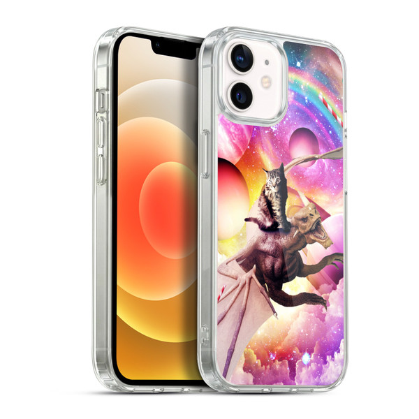 Random Galaxy Mixed Designs Space Dragon & Cat Soft Gel Case for Apple iPhone 12 / iPhone 12 Pro & MagSafe