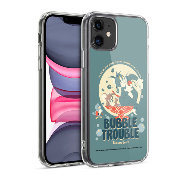 Tom and Jerry Retro Bubble Trouble Soft Gel Case for Apple iPhone 11