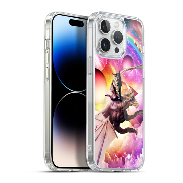 Random Galaxy Mixed Designs Space Dragon & Cat Soft Gel Case for Apple iPhone 13 Pro Max & MagSafe