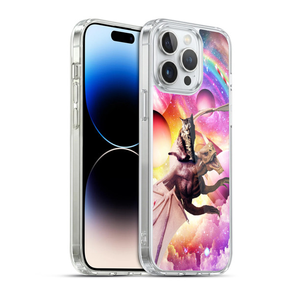 Random Galaxy Mixed Designs Space Dragon & Cat Soft Gel Case for Apple iPhone 14 Pro Max & MagSafe