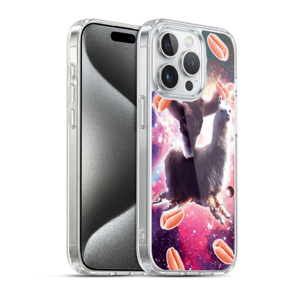 Random Galaxy Mixed Designs Cowboy Sloth Llama & Hotdog Soft Gel Case for Apple iPhone 15 Pro & MagSafe