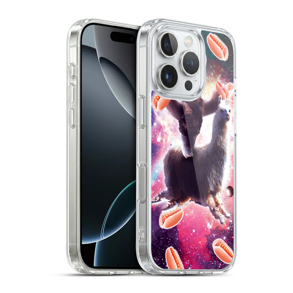 Random Galaxy Mixed Designs Cowboy Sloth Llama & Hotdog Soft Gel Case for Apple iPhone 16 Pro & MagSafe