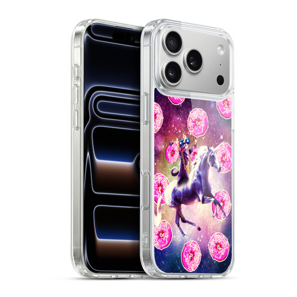 Random Galaxy Mixed Designs Thug Cat Riding Unicorn Soft Gel Case for Apple iPhone 17 Pro Max