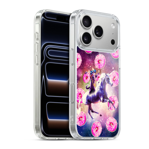 Random Galaxy Mixed Designs Thug Cat Riding Unicorn Soft Gel Case for Apple iPhone 17 Pro