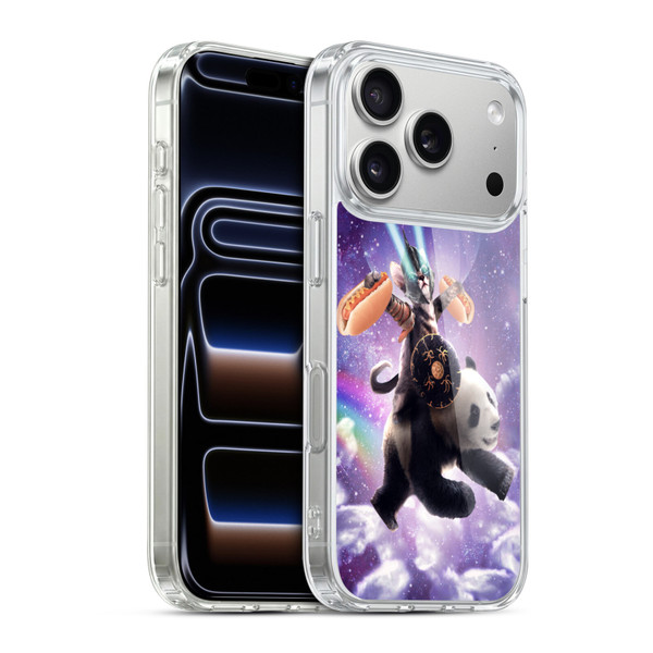 Random Galaxy Mixed Designs Warrior Cat Riding Panda Soft Gel Case for Apple iPhone 17 Pro