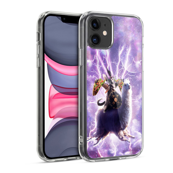 Random Galaxy Space Llama Lazer Cat & Tacos Soft Gel Case for Apple iPhone 11