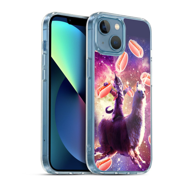 Random Galaxy Space Llama Hotdog Cat Warrior Soft Gel Case for Apple iPhone 13 Mini & MagSafe