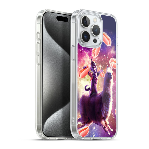 Random Galaxy Space Llama Hotdog Cat Warrior Soft Gel Case for Apple iPhone 15 Pro Max & MagSafe