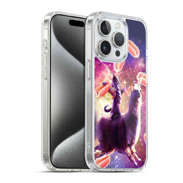 Random Galaxy Space Llama Hotdog Cat Warrior Soft Gel Case for Apple iPhone 15 Pro & MagSafe