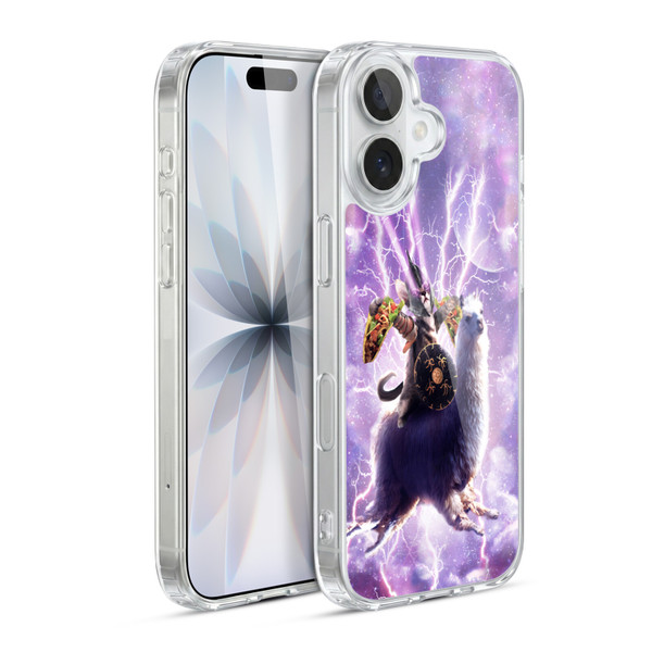 Random Galaxy Space Llama Lazer Cat & Tacos Soft Gel Case for Apple iPhone 17