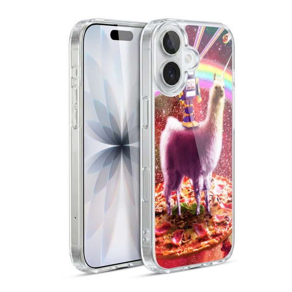 Random Galaxy Space Llama Robot & Pizza Soft Gel Case for Apple iPhone 17