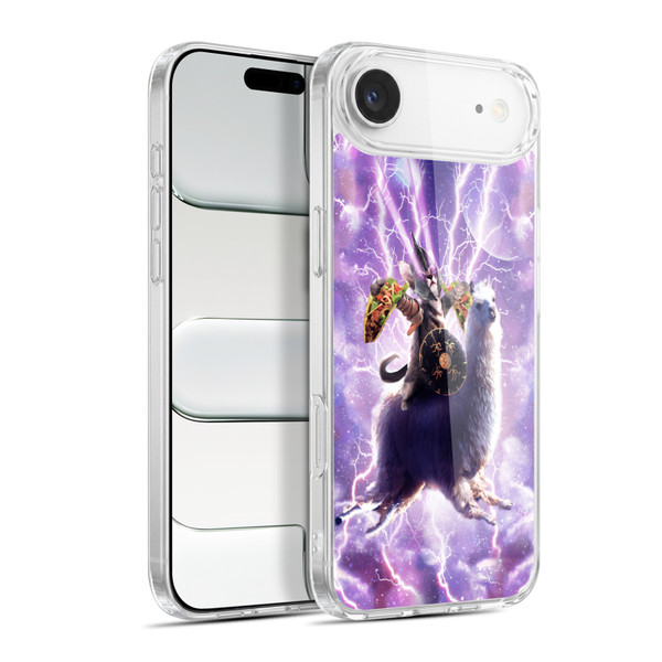 Random Galaxy Space Llama Lazer Cat & Tacos Soft Gel Case for Apple iPhone 17 Air