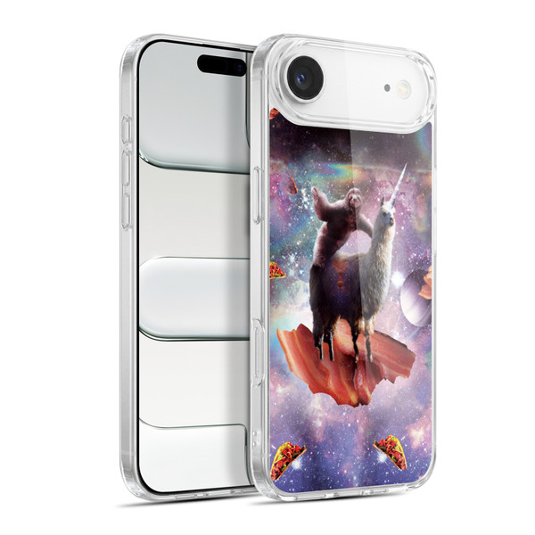 Random Galaxy Space Llama Outer Space Sloth & Bacons Soft Gel Case for Apple iPhone 17 Air