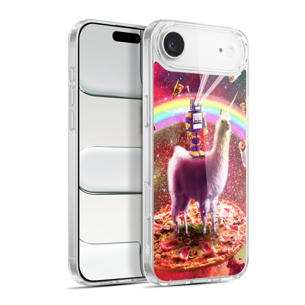 Random Galaxy Space Llama Robot & Pizza Soft Gel Case for Apple iPhone 17 Air