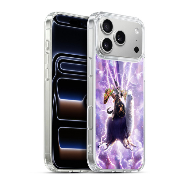 Random Galaxy Space Llama Lazer Cat & Tacos Soft Gel Case for Apple iPhone 17 Pro Max
