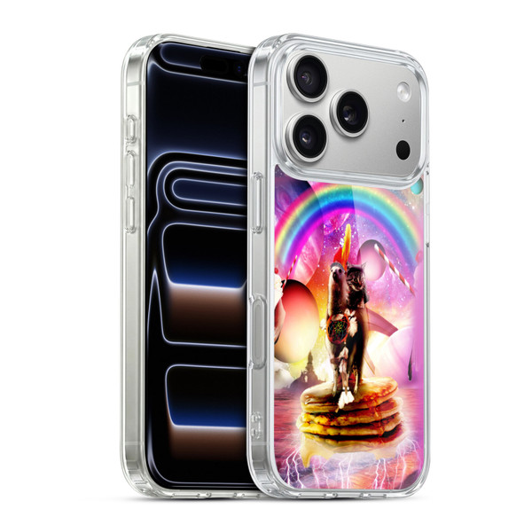 Random Galaxy Space Llama Cat & Electric Pancakes Soft Gel Case for Apple iPhone 17 Pro