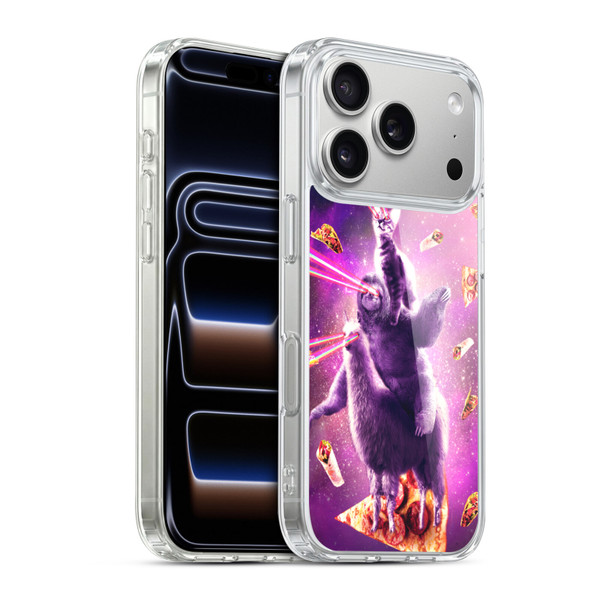 Random Galaxy Space Llama Sloth & Cat Lazer Eyes 2 Soft Gel Case for Apple iPhone 17 Pro