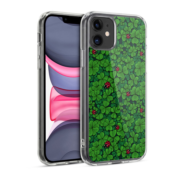 Katerina Kirilova Graphics The Lucky Clover Soft Gel Case for Apple iPhone 11