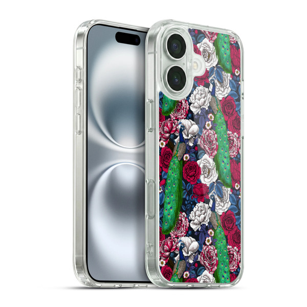 Katerina Kirilova Graphics Peacocks And Roses Soft Gel Case for Apple iPhone 16 Plus & MagSafe