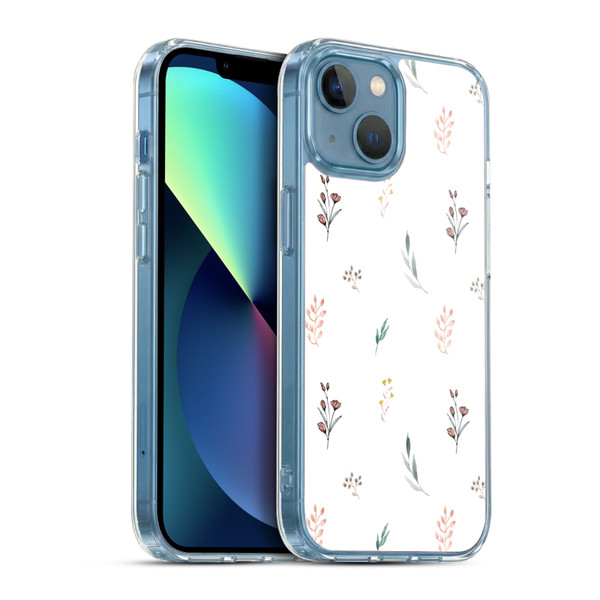 Anis Illustration Flower Pattern 2 Botanicals Soft Gel Case for Apple iPhone 13 Mini & MagSafe