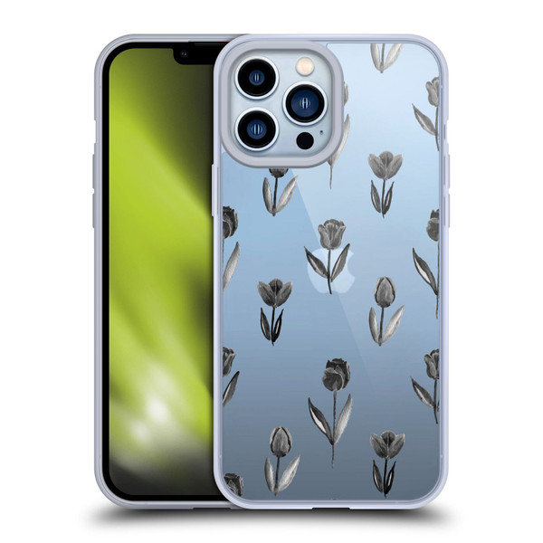 Anis Illustration Flower Pattern 2 Tulips Soft Gel Case for Apple iPhone 13 Pro Max & MagSafe