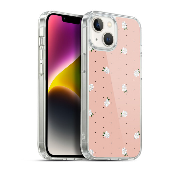 Anis Illustration Flower Pattern 2 Dots Soft Gel Case for Apple iPhone 14