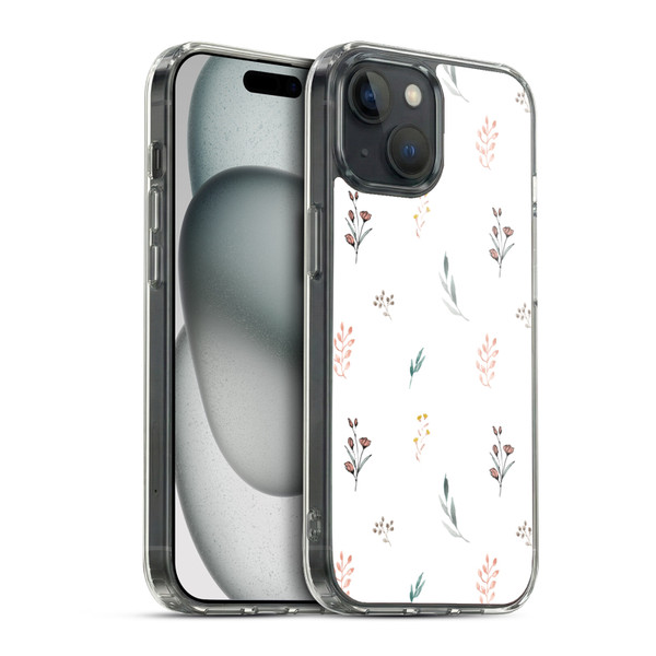 Anis Illustration Flower Pattern 2 Botanicals Soft Gel Case for Apple iPhone 15 & MagSafe