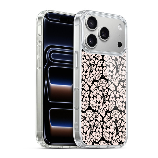 Anis Illustration Flower Pattern 2 Black 1 Soft Gel Case for Apple iPhone 17 Pro