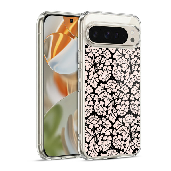 Anis Illustration Flower Pattern 2 Black 1 Soft Gel Case for Google Pixel 9 / Pixel 9 Pro