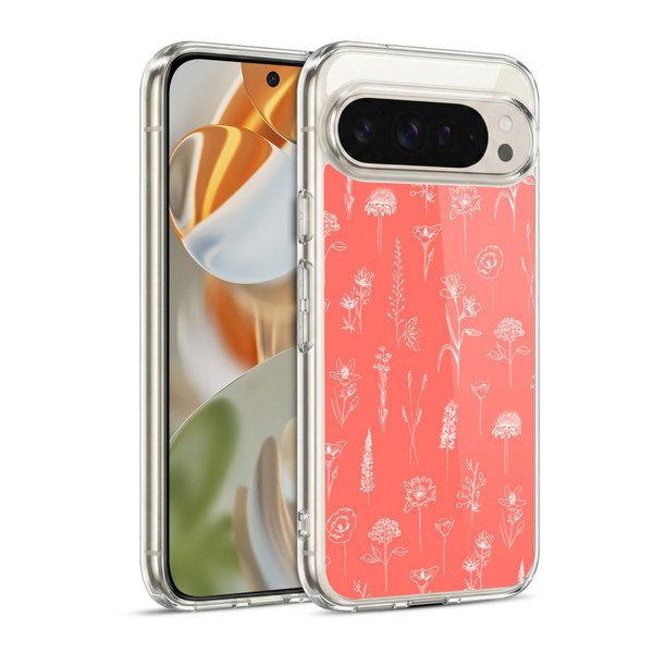 Anis Illustration Flower Pattern 2 Coral Soft Gel Case for Google Pixel 9 / Pixel 9 Pro