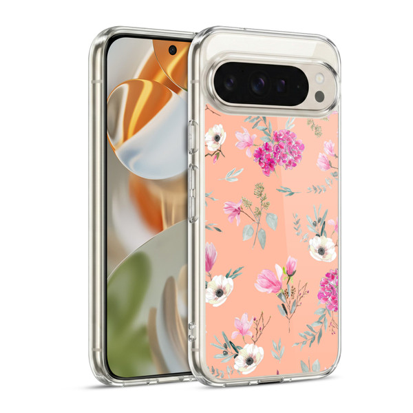 Anis Illustration Flower Pattern 2 Peach Soft Gel Case for Google Pixel 9 / Pixel 9 Pro