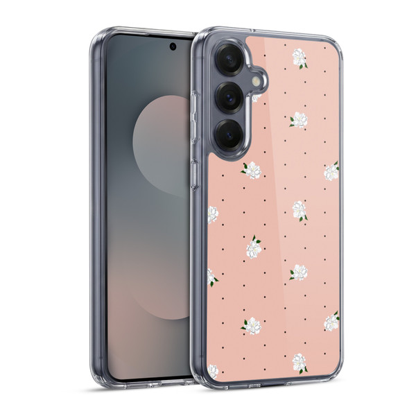Anis Illustration Flower Pattern 2 Dots Soft Gel Case for Samsung Galaxy S25 & MagSafe