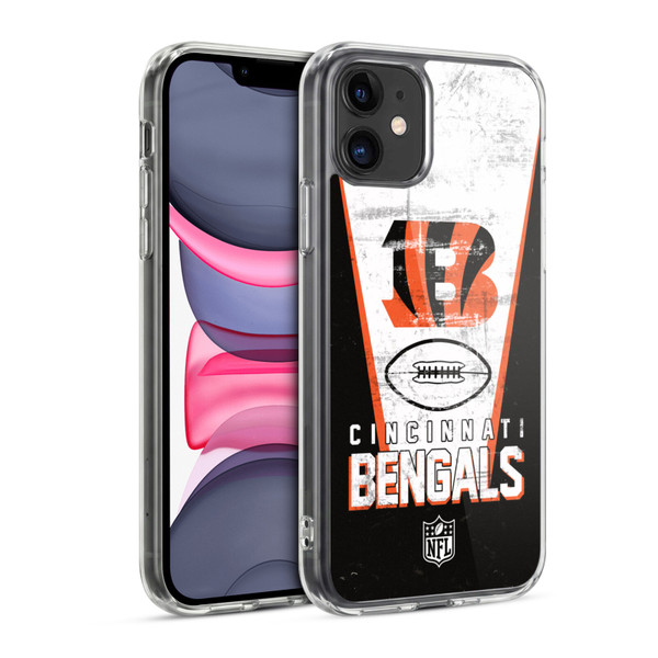 NFL Cincinnati Bengals Logo Art Banner Soft Gel Case for Apple iPhone 11