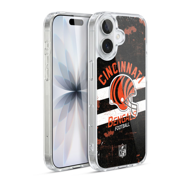 NFL Cincinnati Bengals Logo Art Helmet Distressed Soft Gel Case for Apple iPhone 17